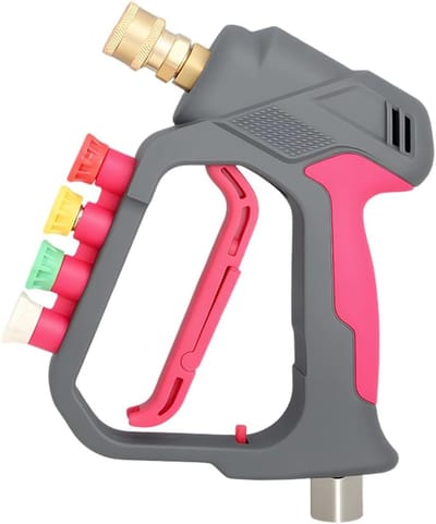 Hogedruk Mondstuk - Reinigingsmondstuk Sproeier - Auto Reinigen - Anti-Twist Draaibaar - 1/4 inch Snelkoppeling - Grijs