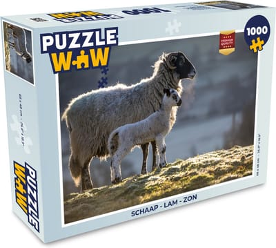 Puzzel Schaap - Lam - Zon - Legpuzzel - Puzzel 1000 stukjes volwassenen