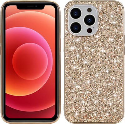 iPhone 14 PRO Hoesje - Glitter Case Cover - Goud - Provium