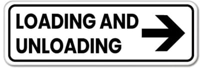 Bord Loading and Unloading pijl rechts - Weerbestendig Aluminium - 40x15 cm - Bevestiging: Zonder bevestiging (alleen het bord)