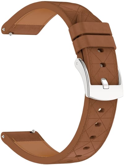 Leren bandje - geschikt voor Garmin Venu 2s / 3s / 4 (41mm) / Vivoactive 4s / Forerunner 255s / 265s - Huawei Watch GT 5 Pro - 42mm / GT 6 / GT 5 / GT 4 - 41mm - bruin