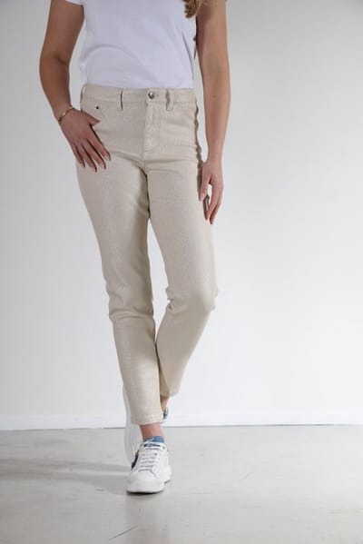 New Star - Broek Tanna beige metallic print L28 - maat 28