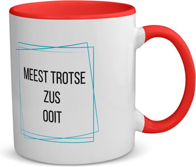 Akyol - meest trotse zus ooit koffiemok - theemok - rood - Zus - trotse zus - verjaardagscadeau - verjaardag - cadeau - cadeautje voor zus - zus artikelen - kado - geschenk - gift - 350 ML inhoud