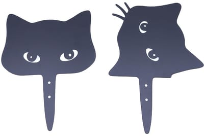Dailygoods- Kattendecoratie - Zwarte Kattensilhouet - Buitenkunstdecoratie - Tuinbeelden - Tuinsteker - Duurzaam Metaal - 15,5 x 20,5 cm - Tuindecoratie
