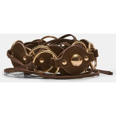 Stradivarius Brede riem met eyelets  Bruin S