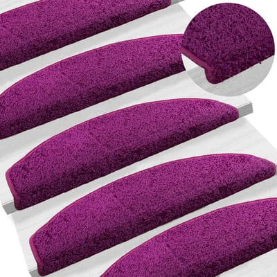 vidaXL - Zelfklevende - trapmatten - 15 - st - 80 - x - 24,5 - x - 3,5 - cm - Violet