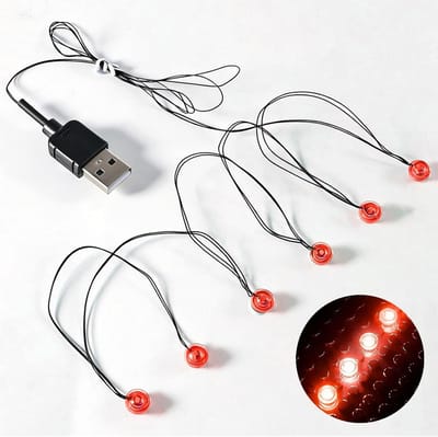 6-in-1 LED Lichtstenen voor Creatieve Bouwprojecten, Ronde Lichtgevende Blokken, USB Voeding, Compatibel met Bakstenen en Accessoires voor Modellen