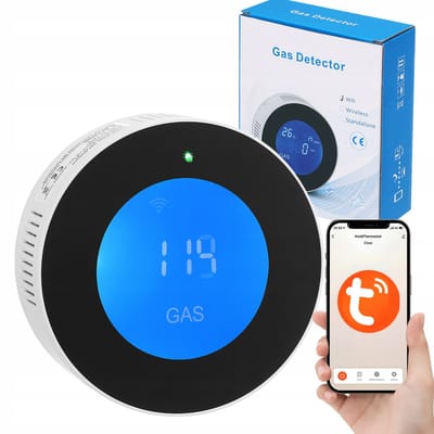 Smart WiFi Gas & Propane Detector Alarm met LCD - Werkt met TUYA App， Stuur Meldingen naar Telefoon， Geschikt voor Thuis en Caravan