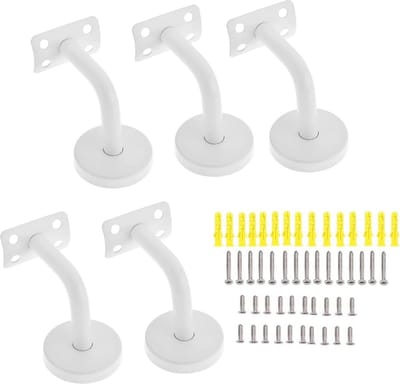 Roestvrijstalen leuninghouders voor houten en stalen leuningen - Set van 5, 60 x 80 mm