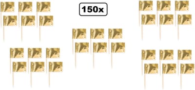 150x Cocktailprikker metallic goud - Festival gala thema feest goud party food hapjes huwelijk bruiloft hollywood