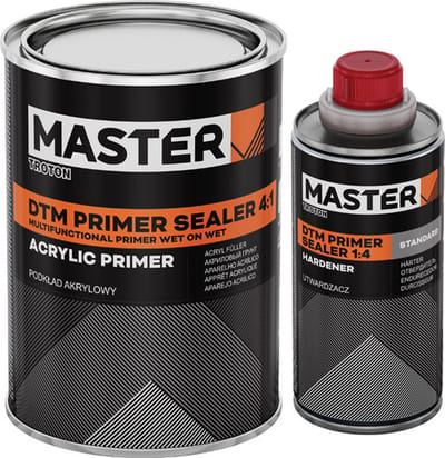 MASTER TROTON DTM Primer sealer 4:1 | Zwart | Multifunctionele primer | Grondlak | Autoschadeherstel | Groot blik! 3,6L + 0,9L verharder