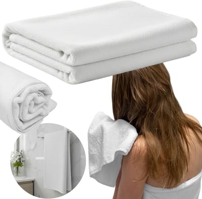 SNEL DROGENDE Witte hotelhanddoek, badhanddoek 100% KATOEN 70x140 cm DIK 480g/m2