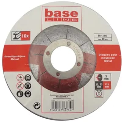 Baseline Doorslijpschijf - Metaal - 115mm - 10 Stuks