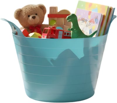 Storage solutions Speelgoedmand - blauw - 30 liter - kunststof - 54 x 37 cm - met handvatten