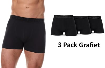Brubeck Heren Boxershort 3-Pack Grafiet – Naadloos Seamless AirJet Katoen - M