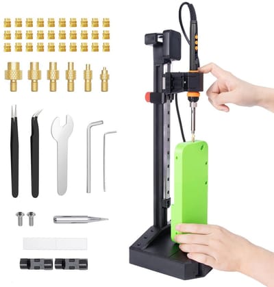 Heat Set Tool - Inzet Tool - Kunststof Bewerken - Precisie Lineaire Gids - 210 mm Hoogte - Zwart