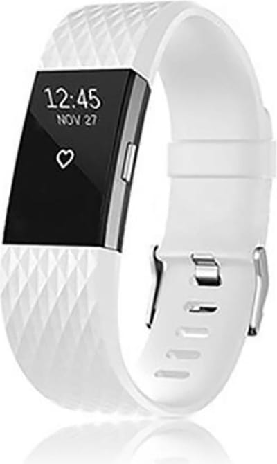 Shop4 - Fitbit Charge 2 Bandje - Siliconen Wit