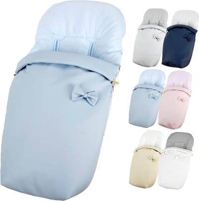 Universele voetenzak voor kinderwagens - ideaal voor winter en zomer - blauw kunstleer