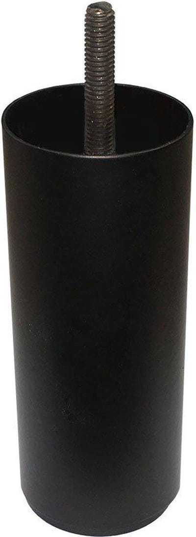 Stalen meubelpoot zwart rond ø 6 cm en hoogte 12 cm (M8) - Set van 4 stuks