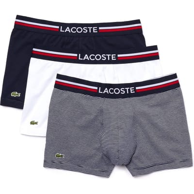 Lacoste Heren 3-pack Short - Navy/Wit/Rood - Maat XS