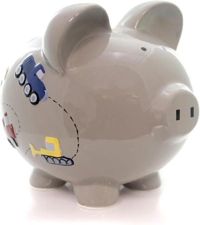 Keramisch Spaarvarken - Spaarpot Jongens - Geld Besparen - Duurzaam Dolomiet Keramiek - Grijs