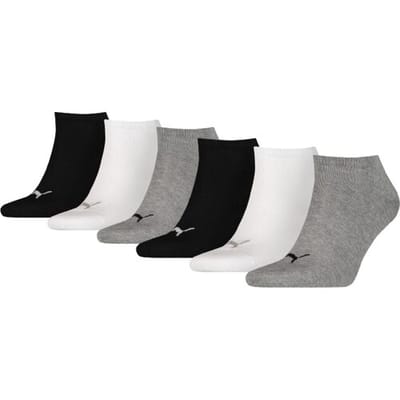 Puma Sneakersokken Plain 6-pack Zwart / Wit / Grijs-35/38
