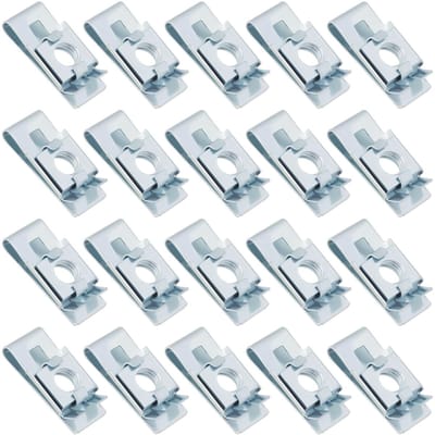 Dailygoods - 20 Stuks Gegalvaniseerde Stalen U-Clipmoeren M6 Bevestigingsmiddelen