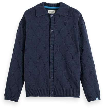 Scotch & Soda Open Work Long Sleeve Shirt Sky Captain Maat: M | Sweaters Outlet | Heren | Blauw