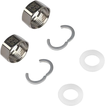 Dailygoods- Aansluitset 2 Stuks - Roestvrij Stalen Schroefverbinding - DN25/1 1/4 Inch - Gegolfde Buis - IG1 1/4 Inch Binnendraad