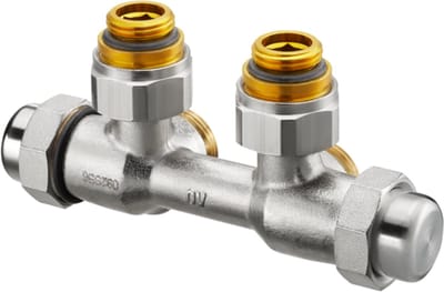OVENTROP Aansluitgarnituur Multiflex FQ Hoek Rechtsaansluiting, G 1/2 AG x G 3/4 Euroconus, 1015875