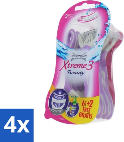 Wilkinson - Wegwerpscheermesjes Xtreme3 Beauty Comfort - Voor Gevoelige Huid - 8 scheermesjes - Voordeelverpakking - 4 stuks