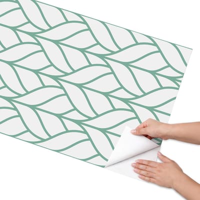 Coloray Meubel Wrap Folie - Wit Meubelfolie - 65x130 cm - Plakfolie Meubels Geometrische bladeren - Decoratiefolie Zelfklevend - Geometrische Meubelfolie - Meubelfolie Zelfklevend - Badkamer decoratie - Achtergronden en patronen
