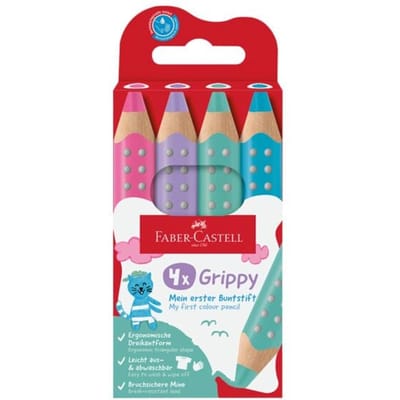 Kleurpotlood Faber Castell Grippy XXL Jumbo kartonetui 4 stuks pastel- FC-110702