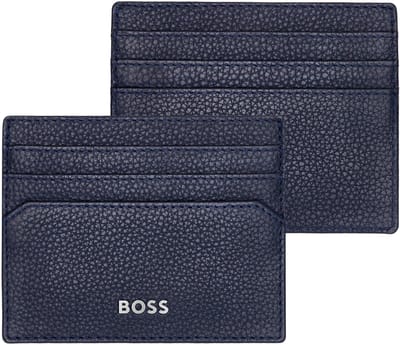 HUGO BOSS Leren Kaarthouder Classic Grained Card Holder Dark Blue Donkerblauw