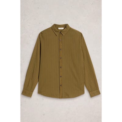 White Stuff Stripe Twill Shirt Khaki Green Taglia: M | Camicie Casual Outlet | Uomo | Marrone