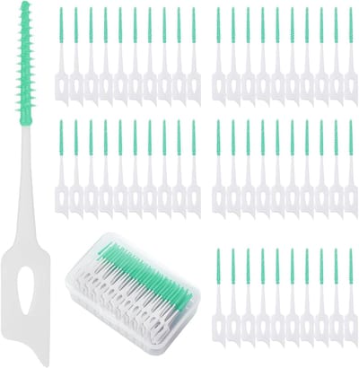 Set van 200 Groene Interdentale Borstels, Zachte Siliconen Tandenstokers voor Mondhygiëne en Tandbescherming, Ideaal voor Tandenreiniging en Tandvleesverzorging