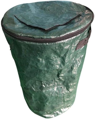 Compost Container - Afvalzak Tuin - Composteren Organisch Afval - Opvouwbaar Met Ventilatie - 35 x 60 cm - Groen