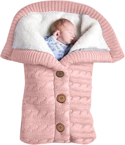 Superzachte Gebreide Babyknuffeldeken van Fleece | Ideaal voor Kinderwagen & Reiswieg