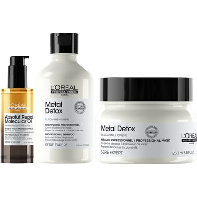 L'Oréal Professionnel Metal Detox Shampoo 300ml + Mask 250ml + Absolut Repair Oil 90ml