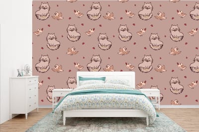 Behang - Fotobehang Dieren - Kinderen - Patronen - Breedte 385 cm x hoogte 240 cm