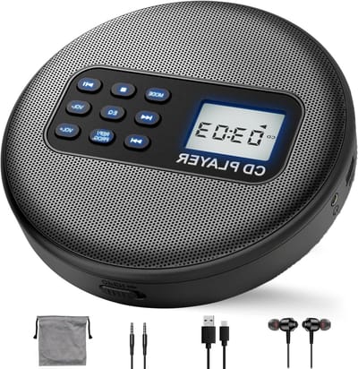 Draagbare CD Speler - Bluetooth CD Player - Muziek Luisteren - Ingebouwde Stereoluidsprekers - 21 x 16 x 5 cm