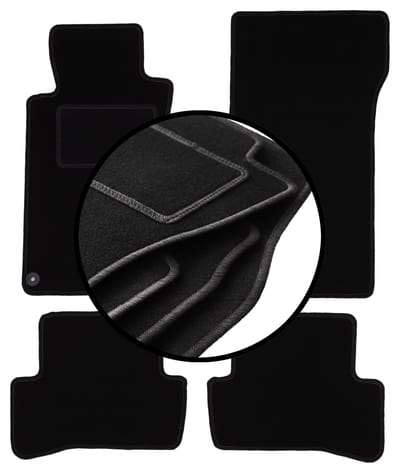 Complete set veloursmatten voor: Mercedes C W203 sedan, stationwagen (2000-2008)