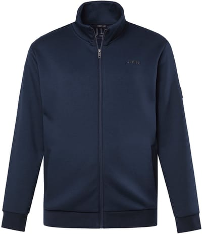 JP 1880 - Heren - Sweatvest interlock-sweatstof opstaande kraag - Navy blauw - Maat 3XL