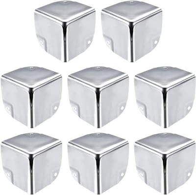 Set van 8 Metalen Hoekbeschermers 50x50mm voor Kisten en Tafels - Zilverkleurig