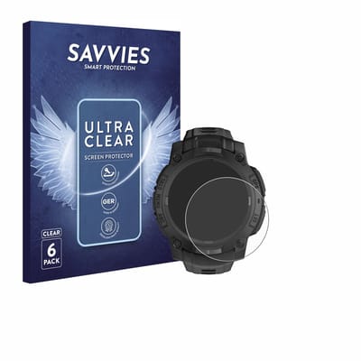 Savvies - Screenprotector voor Garmin Instinct 3 Solar Tactical Edition (45 mm) - Folie Beschermfolie transparant 6 Stuks