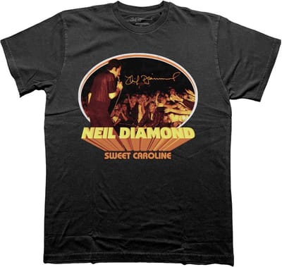 Neil Diamond - Sweet Caroline Oval Heren T-shirt - S - Zwart
