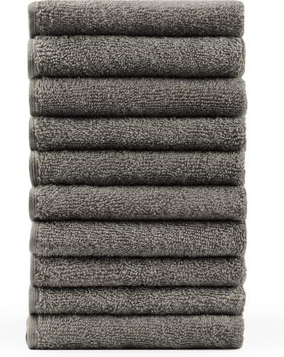 Blumtal Terry Handdoeken Set - 10 x Gasten Handdoekje - 30 x 50 cm - Grijs