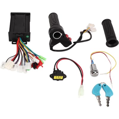 Contrôleur de Vitesse pour Vélo Électrique Sans Balais 36V 48V 350W Alliage d'Aluminium Contrôleur de Moteur de Vélo Électrique avec Poignée d'Accélérateur black