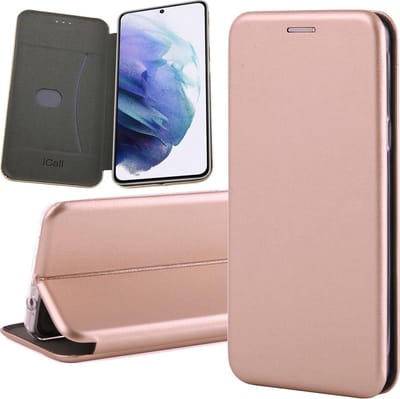Hoesje geschikt voor Samsung Galaxy S21 Plus - Book Case Kunstleer ThinShield Roségoud