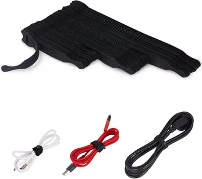 Dailygoods- Kabelbinders Herbruikbaar - 60 Stuks - 10/15/20 cm - Klittenband - Zwart - Duurzaam Nylon tot 21 kg - Klittenbandstrips